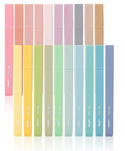 Mr. Pen- Aesthetic Highlighters, 20 pcs, Chisel Tip, Pastel Colors, No Bleed Bible Highlighter Pastel,Assorted Colors