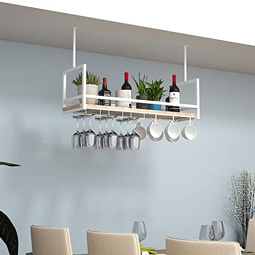 AYVADA Hängendes Weinglasregal, Deckenregal, Eisenbar, Theke, Weinregal/Becherregal, Umgedrehtes hängendes Weinschrankregal für den Haushalt, kreatives Dekorationslagerregal, anpassbar