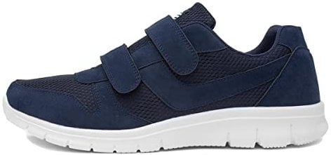 XL Ashford Mens Navy Double Easy Fasten Trainer - Size 8 UK - Blue