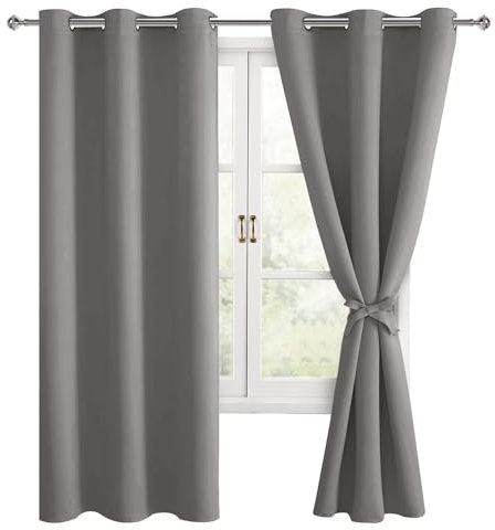 Hiasan Verdunklungsvorhänge Gardinen mit Ösen,Grau Blickdicht Vorhänge,2 Stück,106 x 160 cm (Breite x Höhe),weiche Schiebevorhänge für Schlafzimmer,Wohnzimmer usw.