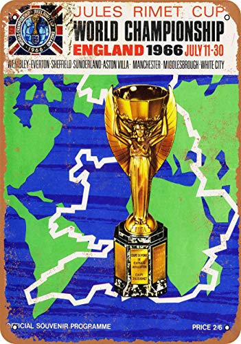 1966 World Soccer Championship England Home Decoration Retro Metal Tin Sign 8x12 inches