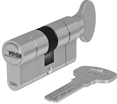 Yale Cylindre profilé Euro 2100 (breveté) - Double - 27/35 - Nickel satiné - Quantité 1 sous blister