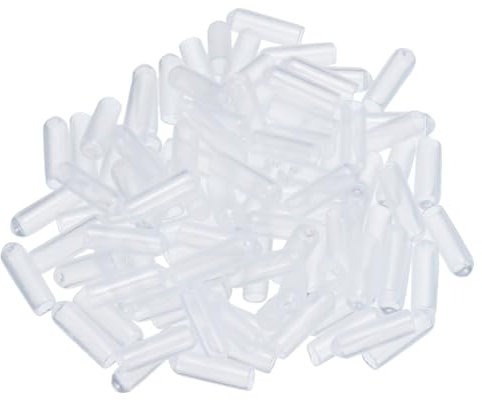 QUARKZMAN 100Stk Gummi-Endkappen 4mm ID Vinyl PVC Rundrohr Bolzenkappe Abdeckung Schutzvorrichtungen für Schraubengewinde Klar