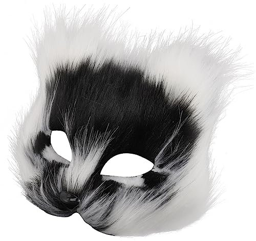 Masque De Renard À Masque Costume De Cosplay Demi-Visage Animal À Masques De Chat Yeux Masques De Loup Cosplay Faux Masque En Peluche Pour Accessoires De