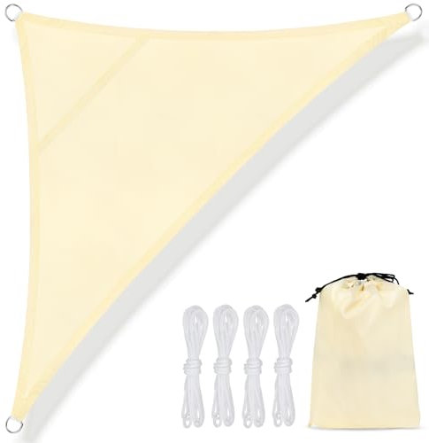 Vela Ombreggiante Triangolare 3x3x4,3 m, Tenda a Vela Protezione Raggi UV 95% ed Impermeabile, Tenda Parasole Esterno per Cortili, Terrazze, Giardini, Piscine, Campeggio.