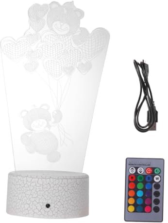 OSALADI Schlafzimmer Licht LED-Schreibtischlampe Tischlampe für Kinder romantische Tischlampe Herz Lampe tierisches Illusionslicht Nachtlicht LED Lichter Acryl Schlafzimmerbeleuchtung