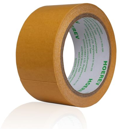 Hoerev 2 Inch x 11 Yards,50mm Carpet Tape Double Sided Removable Rug Tape Heavy Duty,Carpet Pipe Binding Strong Adhesive Tape White