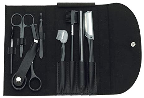 8-teiliges Beauty-Make-up-Set, Augenbrauen-Trimmer, Rasierer für Augenbrauenformer, Schere, Augenbrauenstift, Pinsel, Kamm, Gesichtspinzette für Augenbrauen-Kits, Pflege, professionelles Make-up für