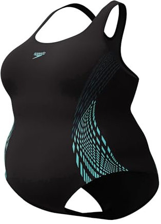 Speedo Damen Placement Medalist (+) Badeanzug, Dark Teal,