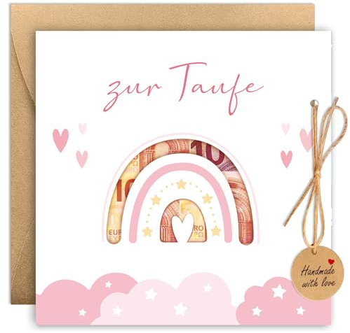 BOYATONG Geldgeschenke Verpackung Taufe Geschenk Mädchen, Geldgeschenk Taufe mit Umschlägen, Taufgeschenke für Mädchen