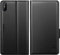 CASBST for iPhone X, iPhone XS Case, Kickstand Flip Leather Wallet Book Case with Card Slots Shockproof Magnetic Closure Protective Phone Case Cover Compatible with iPhone X/XS - Black