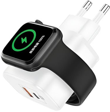Caricatore per Apple Watch blocco di ricarica rapida 20W,iPhone 16/15/15 Pro Max,iPad Pro/air,bianco,blocco Caricatore da muro USB C PD 3 in 1 per Caricatore iWatch Ultra 10/9/8/7/6/SE
