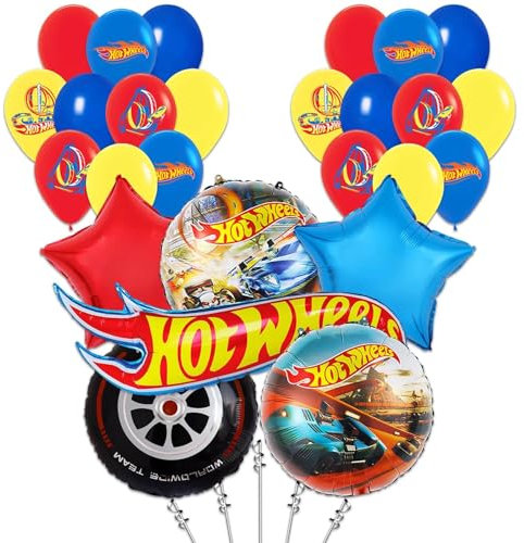 30 Stück Geburtstag Luftballons Auto Ballon Kit Rennwagen Party Luftballon Deko kindergeburtstag Deko Folienballons, für Kinder Geburtstagsfeier Dekoranten