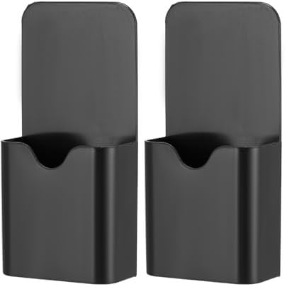 Onperpoe Magnetic Pen Organizer, 2 Pcs Magnetic Pen Holder, Whiteboard Pen Holder, Dry Erase Marker Pen Holder, Magnetic Pen Holder for Fridge, Whiteboards, Refrigerators, Home, Office (Black)