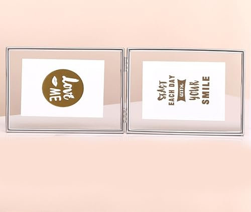 ANAZOZ Bilderrahmen 15x10 cm Aufklappbar 2 Fotos, Bilderrahmen Hochzeit Bilder zum Aufstellen, Vertikal Fotorahmen Modern Schlicht 1 Stück