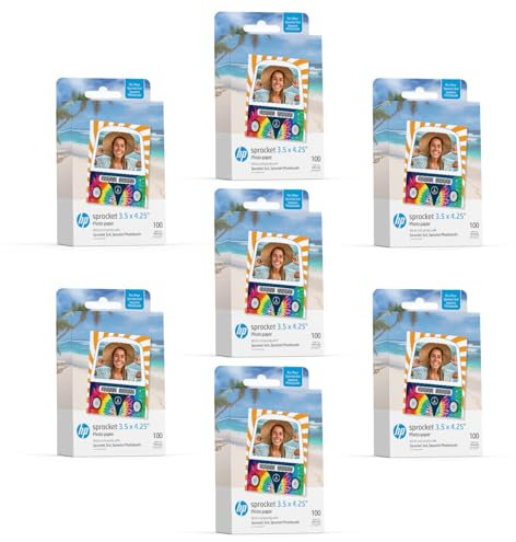 HP Sprocket 3.5 x 4.25” Zink Sticky-Backed Photo Paper (700 Pack) Compatible with HP Sprocket 3x4 Photobooth and Photo Printer