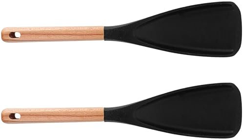susiodeu 2 Paket/los Multifunktions Spachtel Hohe Temperatur Kochen Staub Ergonomische 2 stücke Silica Holz Silikon Für Töpfe Spachtel