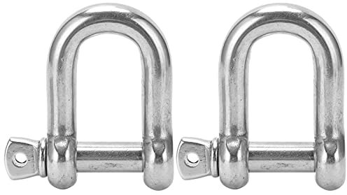 Gavigain M16-Schraubstift-Ankerschäkel, 304 Edelstahl, robuster D-förmiger Schäkel für Paracord-Armbänder, Marine-Hardware, Heben, korrosionsbeständig, Starke Tragfähigkeit, 2 Stück