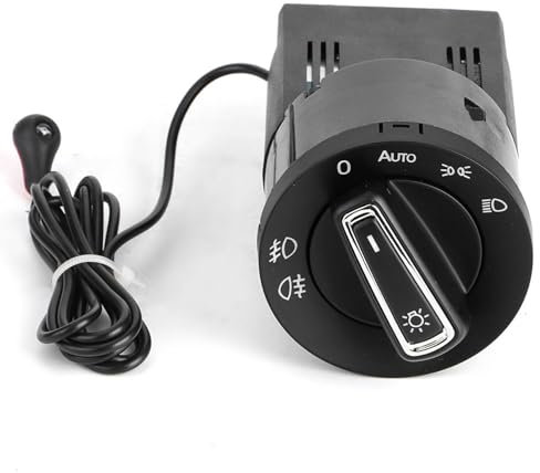 Automatischer Scheinwerferschalter mit Lichtsensormodul, 1C0941531/3BD941531A, für MK4 B5/B5.5 9N/9N3 SEAT Schrägheck, Auto Lichtschalter mit lichtsensor 3 Modi & Batterieschutz (Schwarz)