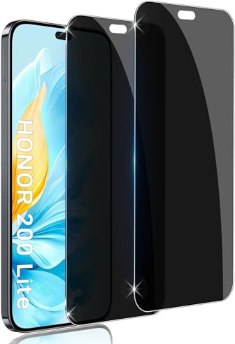 Liilaa Verre Trempé Anti-Espion pour Honor 400 Lite/Honor 200 Lite, 2 Pièces Protection Écran de Confidentialité, Dureté 9H Glass Privacy Film