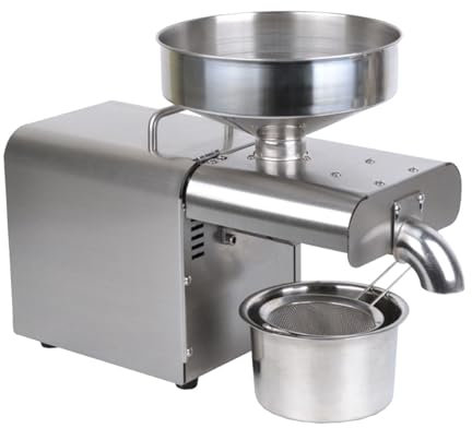 XHSMYXGS 1500W Oil Press Machine for Commercial Domestic Use, Oil Extractor Expeller,Stainless Steel Oil Press Extractor, Automatic Oil Press, Cold Hot Food Grade Oil Extractor (220V)