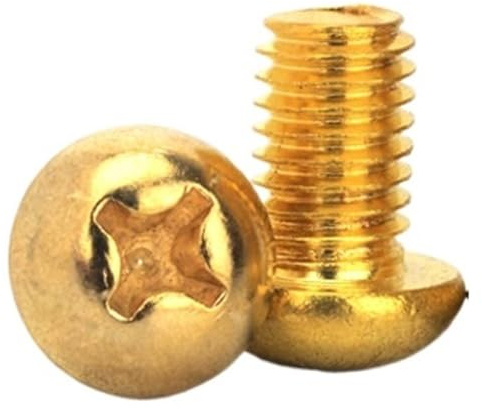 Fitaulip 4-40pcs M2 M2.5 M3 M4 Copper Machine Screws Pan Head Brass Screws Metric Thread Cross Recess Bolt(60mm (4Pcs),M4)