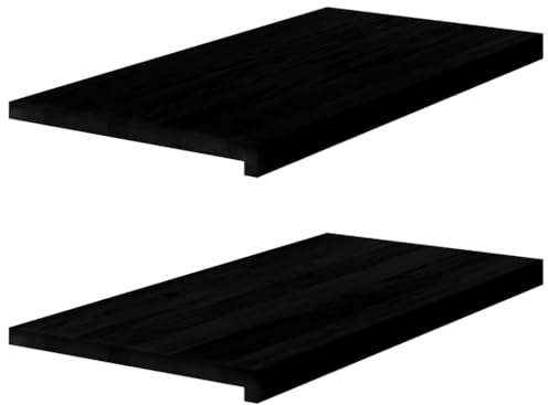 CIOURSTO Fensterbänke aus Massivem Eichenholz, 2-Teiliges Set, Natürliche Unbehandelte Leisten für Heimdekoration und Präsentation (80 x 40 x 2 cm)
