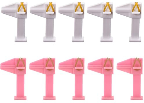 Clip Posizionamento Nail Art in Plastica Abs Bianco 10 Pezzi | Anelli per Unghie, Riutilizzabili e Pieghevoli, Fissaggio Stabile per Manicure a Casa