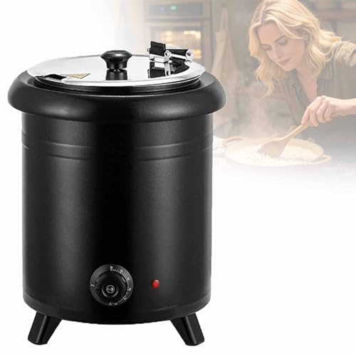 Commercial Soup Heater, 400W Electric Kettle with 10L Stainless Steel Pot, Temperature 30-80°C, Detachable Inner Insert for Easy Cleaning