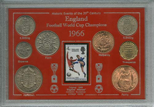 England (The Three Lions) Vintage Football World Cup Final Winners Retro Coin & Stamp Present Display Gift Set 1966