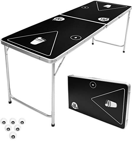 GoPong 6-Foot Portable Folding Beer Pong/Flip Cup Table (6 balls included)