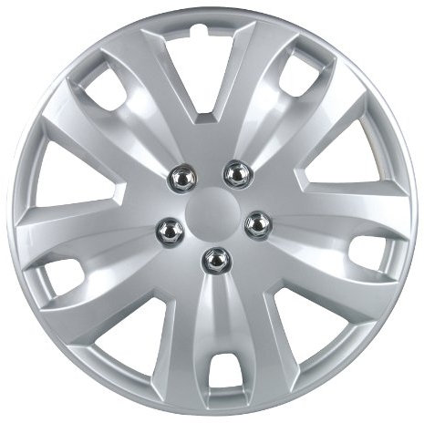 cartrend Radkappen Hockenheim, 15 Zoll, für alle gängigen Stahlfelgen, aus Spezial-ABS-Qualitätskunststoff, schlagfest, zweischichtige Metallic-Lackierung, überlackierbar, silber, 4 Stück