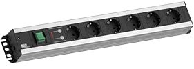 BACHMANN Steckdosenleiste HANDWERKERLEISTE 6-Fach mit Überspannungsschutz und Schalter 2m Kabel Mehrfachsteckdose für Handwerk Grau 300.011 (extra Robustes Design)