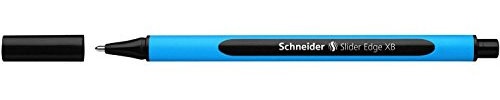 SCHNEIDER Kugelschreiber, SLIDER EDGE breite Spitze, XB, dreieckiges Gehäuse, Gummi, Schwarz, 5 Stück