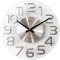 JVD HT098 Wanduhr Quarz analog silbern rund mit Glas matt