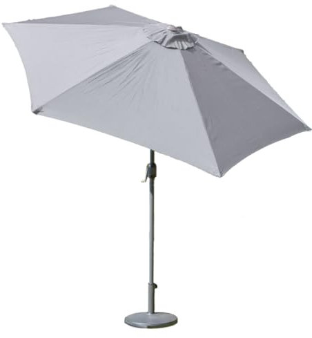 GardenKraft Parasol à manivelle et inclinable 2,7 m Gris Clair. 270x270x240 cm Gris Clair