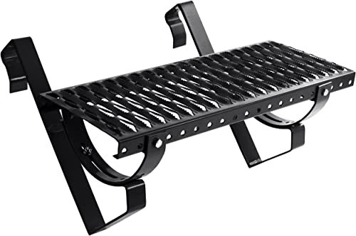 Parotec Dachtritt 80 cm für Schornsteinfeger Komplett Steigtritt für Dachziegel und Dachpfanne zum Einhängen Laufrost inkl. Montagematerial, 10 Farben (RAL 9005 - Schwarz)