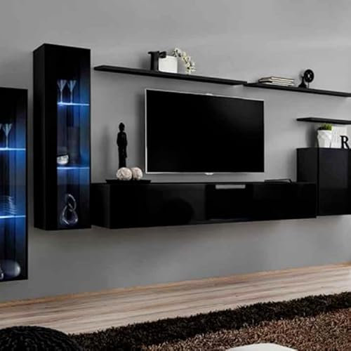 Paris Prix Meuble TV Mural Design Switch XI 330cm Noir