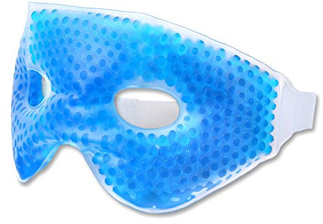Schramm® Kühlmaske mit Gel Perlen Kühlbrille Augenmaske Gelmaske Schlafmaske Entspannungsmaske Gelbrille Migräne Maske Brille Augengelmaske gegen Augenringe Entspannungsmaske