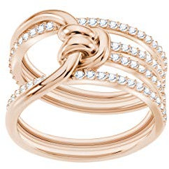 Swarovski Anello da Donna Lifelong Wide, Bianco, Placcato Oro Rosa