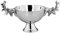 H.Bauer jun. Flaschenkühler Aluminium Ø 20.5 cm - exklusive Edelstahlschale mit Hirsch-Kopf Griffen - Deko Schale mit Fuß ideal als Tischschale zum kühlen von Sektschale, Champagnerschale, Prosecco