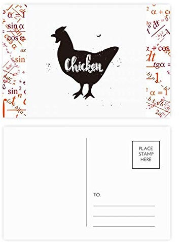 Postkarten-Set mit Huhn-Motiv, schwarz-weiß, 20 Stück