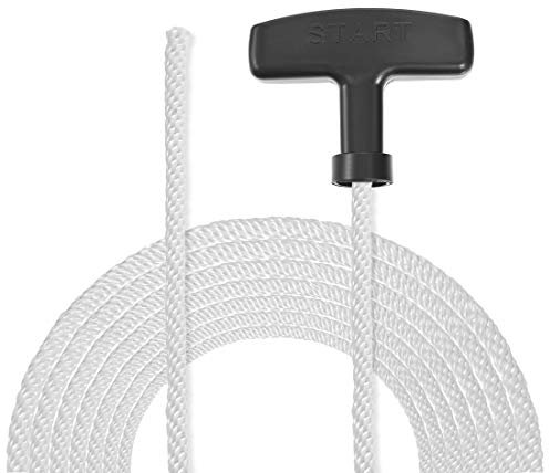 sourcing map Recoil start Rope with Plastic Handle 5mm Dia 1.4m 4.6ft Nylon Pull Cord for 173F 188F 190F Lawn Mower Trimmer Chainsaw Engine Part