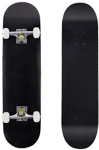 DREAMADE Skateboard Komplettboard Ahornholz, Holzboard Longboard Komplett, Mini Board Funboard 79 x 20 cm, Farbewahl (Schwarz)