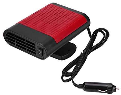 Ever Auto Heizung Fan Defroer Demier, 12V Auto tragbare elektrische Fenerheizung Heizung Trockner Windschutzscheibe Fan Defroer Demier(Schwarz und Rot)