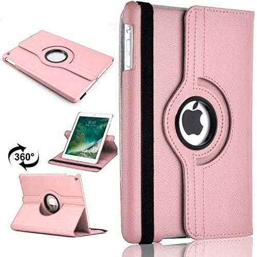 360 Leather Rotate Stand Case Folio Cover For Apple iPad Air 2 (2014) (Light Pink)