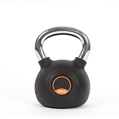 Plastic Coated Cast Iron Kettlebell 4kg 8kg 10kg 12kg 14kg 16kg 20kg Fitness Equipment Men and Women Strength Training Home Sports Kettlebell (Black, One Piece) (Size : 20kg)