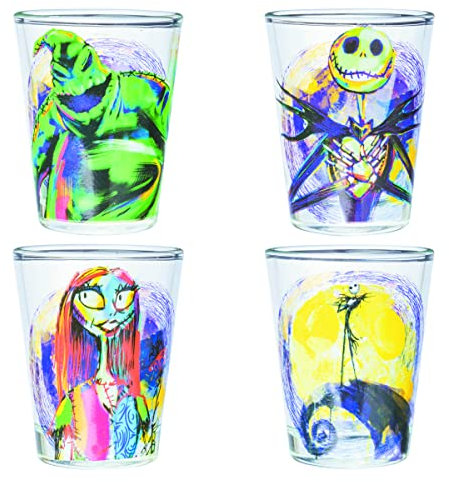 Silver Buffalo Disney L'Étrange Noël de Monsieur Jack Lot de 4 mini verres 42,5 g