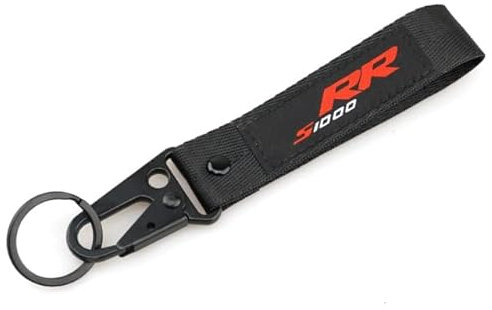 Motorrad Schlüsselanhänger Motorradzubehör Stickerei Keychain Schlüsselanhänger Kette Schlüsselanhänger Für B-MW S1000RR 2009-2019 2020 2021 2022 (Farbe : Schwarz, Size : 1)