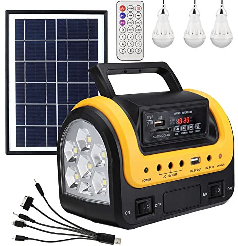 Upusa Generador solar, generador portátil con paneles solares, generadores de energía solar, estación de energía portátil Lifepo4 con linterna LED para suministros de huracán, uso doméstico